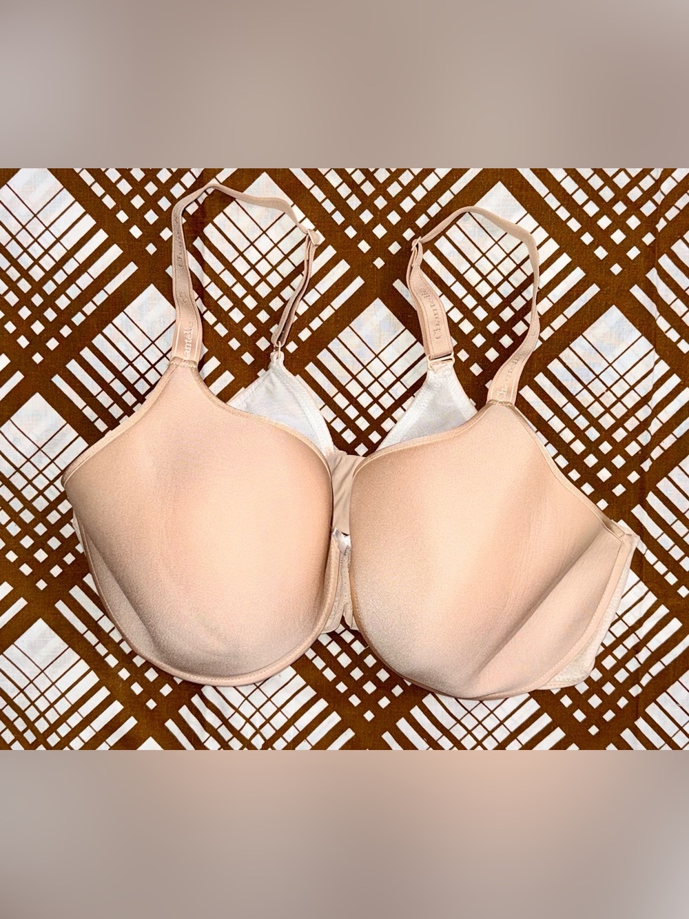 Chantelle 40DD Nude Beige Full Coverage Underwire Bra Lace Back